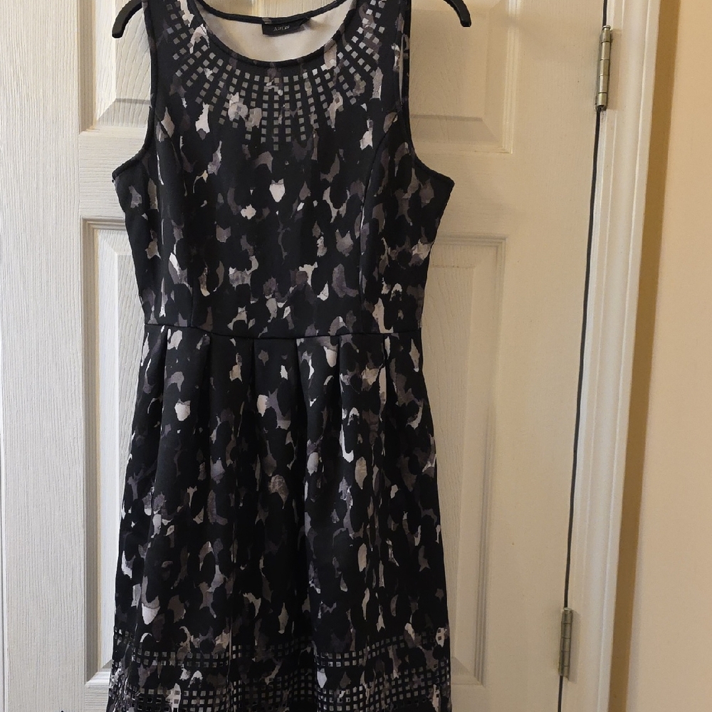 Apt. 9 Black and White Patterned Mini Dress